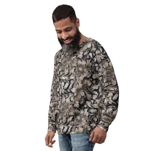 Sepia Bloom on a Sweatshirt