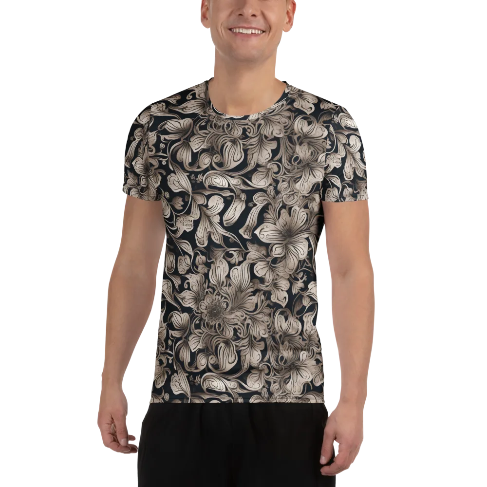 Sepia Bloom on Men's Athletic T-Shirt — Front