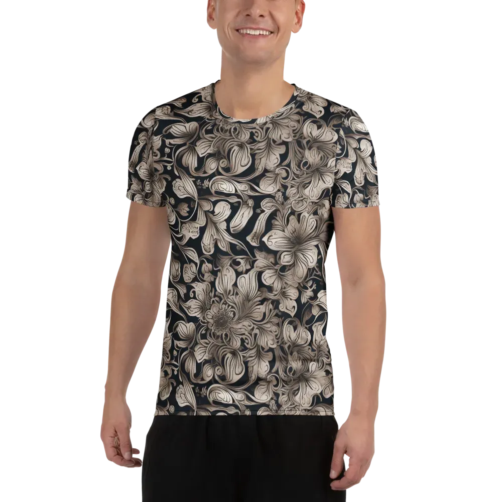 Sepia Bloom on Men's Athletic T-Shirt — Front