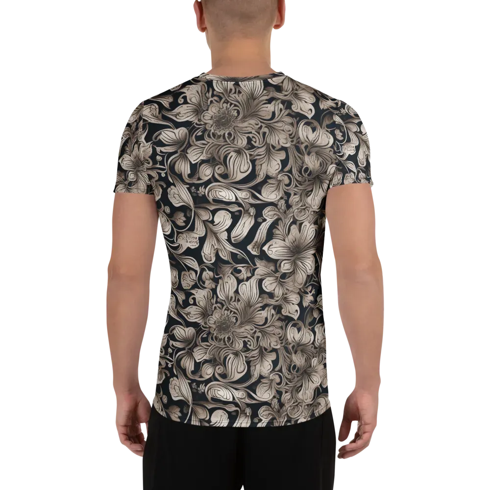 Sepia Bloom on Men's Athletic T-Shirt — Back