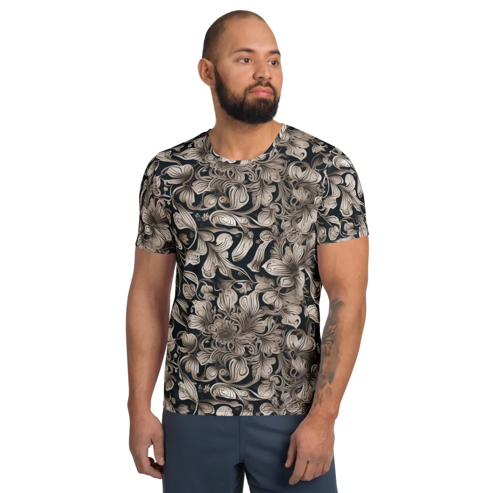 Sepia Bloom on Men's Athletic T-Shirt — Front