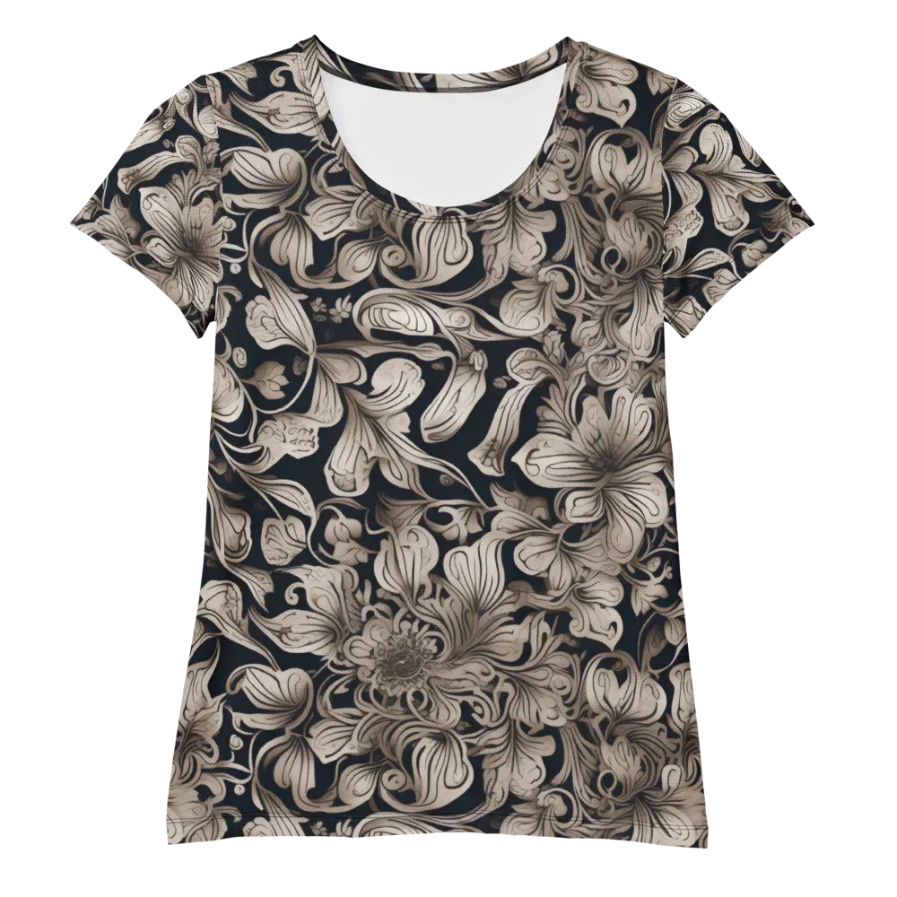 Sepia Bloom on Women's Athletic T-Shirt — Front
