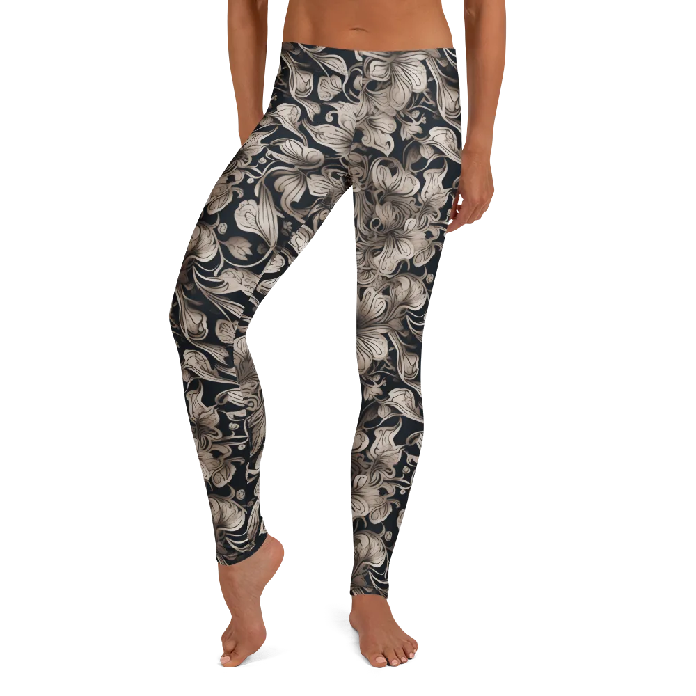 Sepia Bloom on Leggings — Front