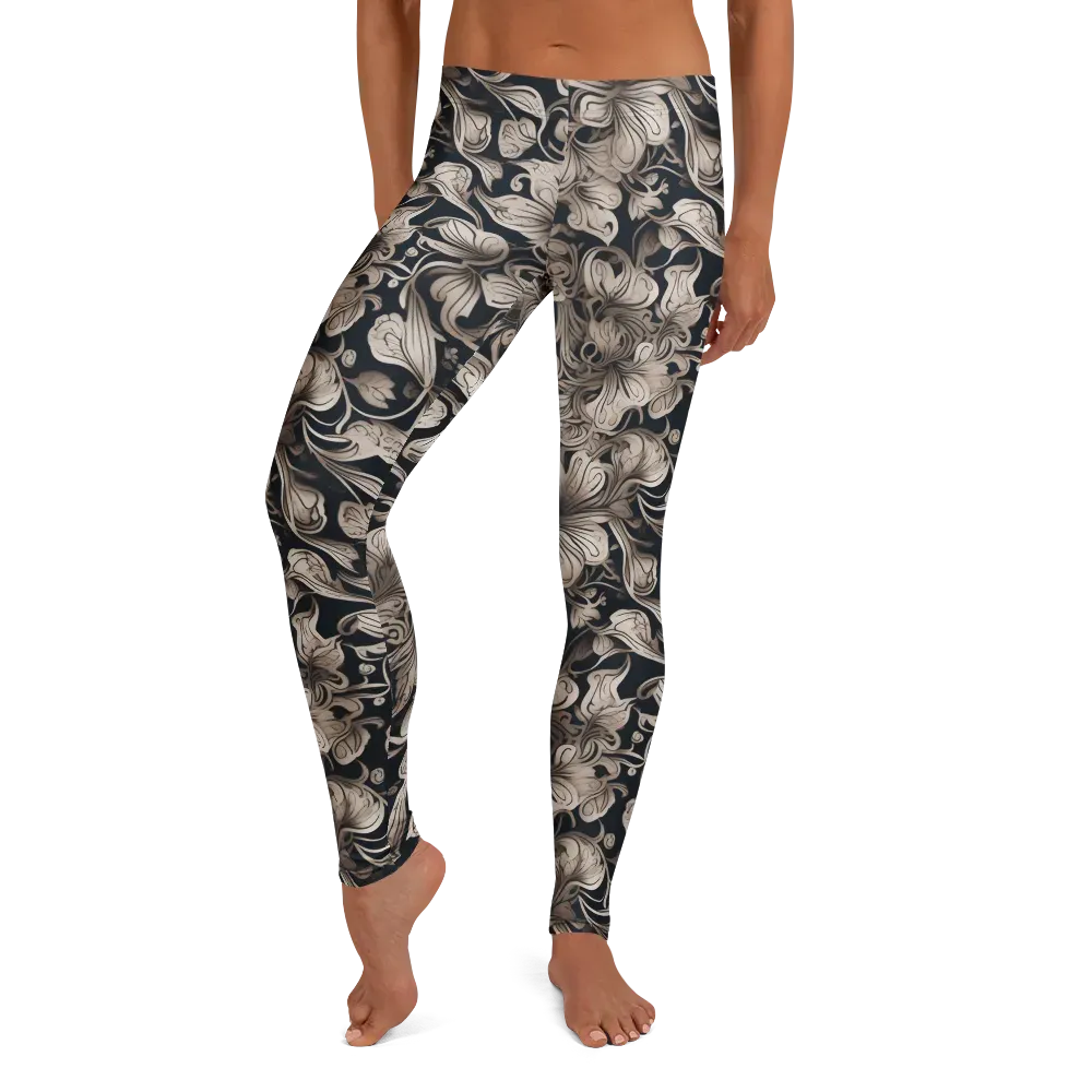 Sepia Bloom on Leggings — Front