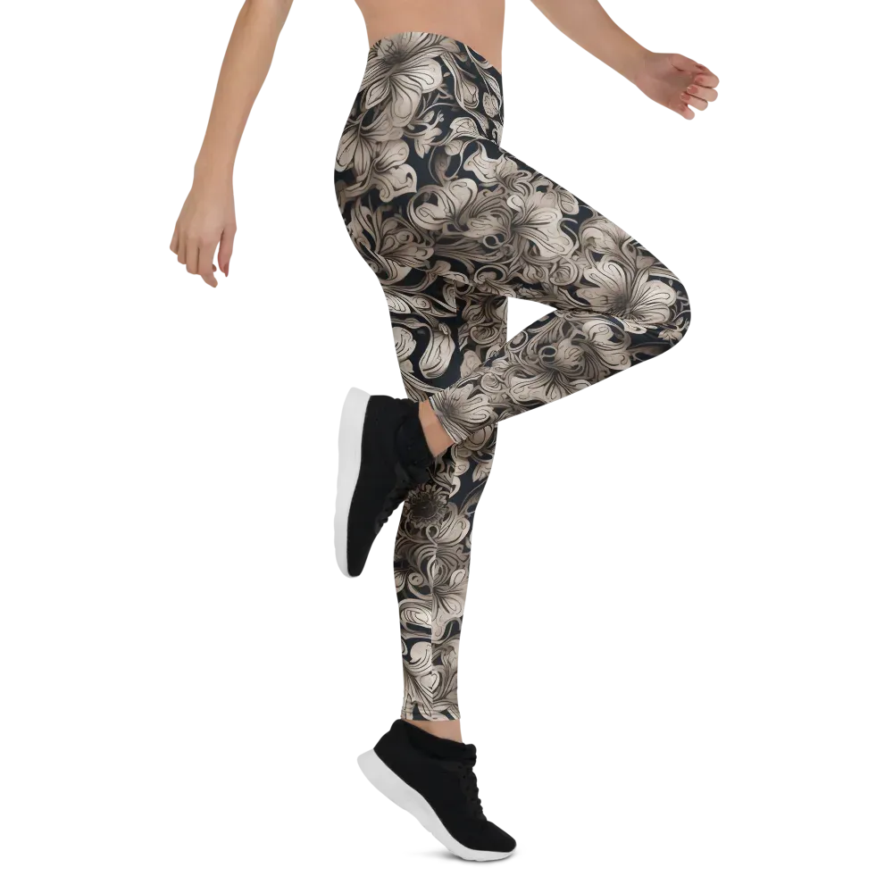 Sepia Bloom on Leggings — Right