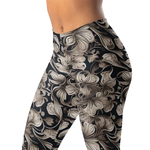 Sepia Bloom on a Leggings