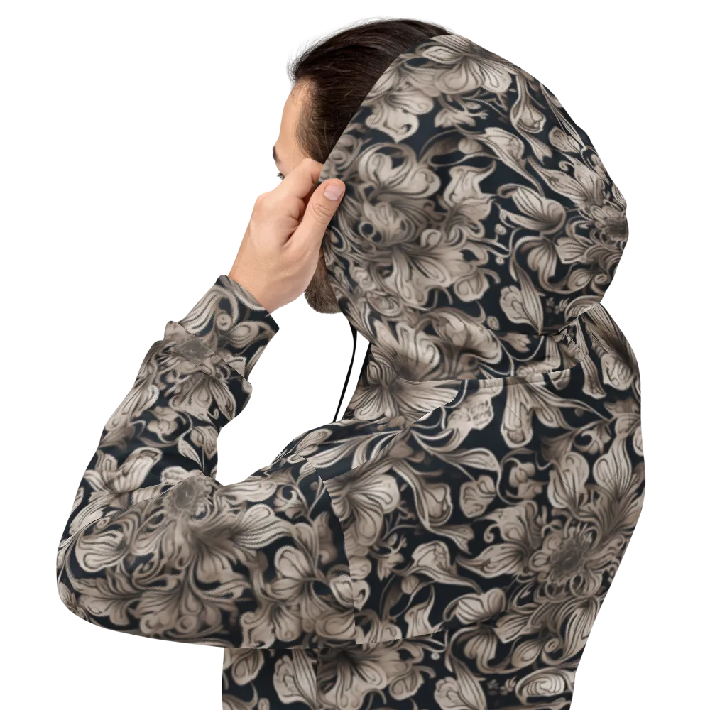 Sepia Bloom on Hoodie — Back