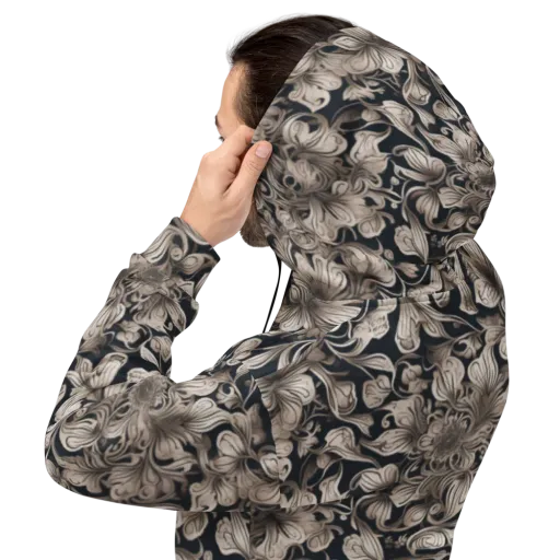 Sepia Bloom on a Hoodie