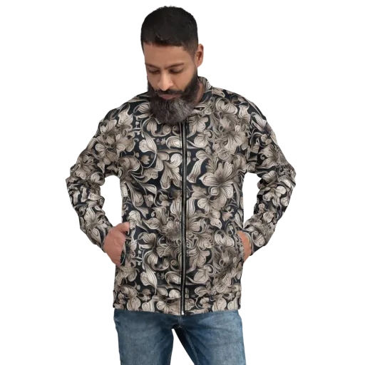 Sepia Bloom on a Bomber Jacket