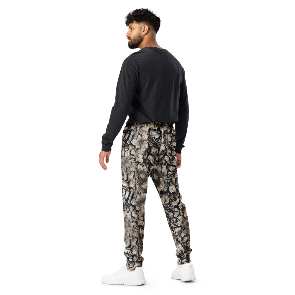 Sepia Bloom on Men's Joggers — Back