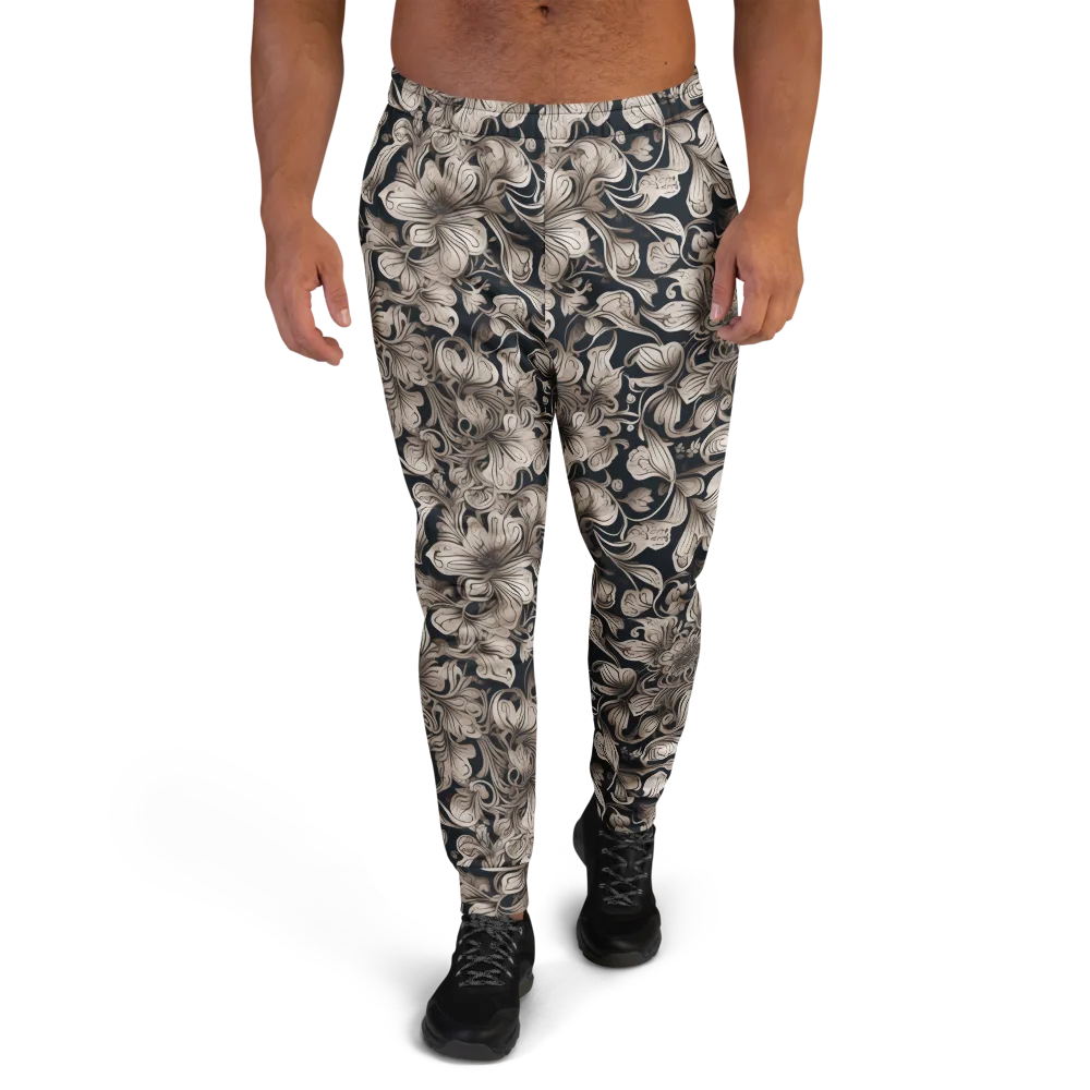 Sepia Bloom on Men's Joggers — Front