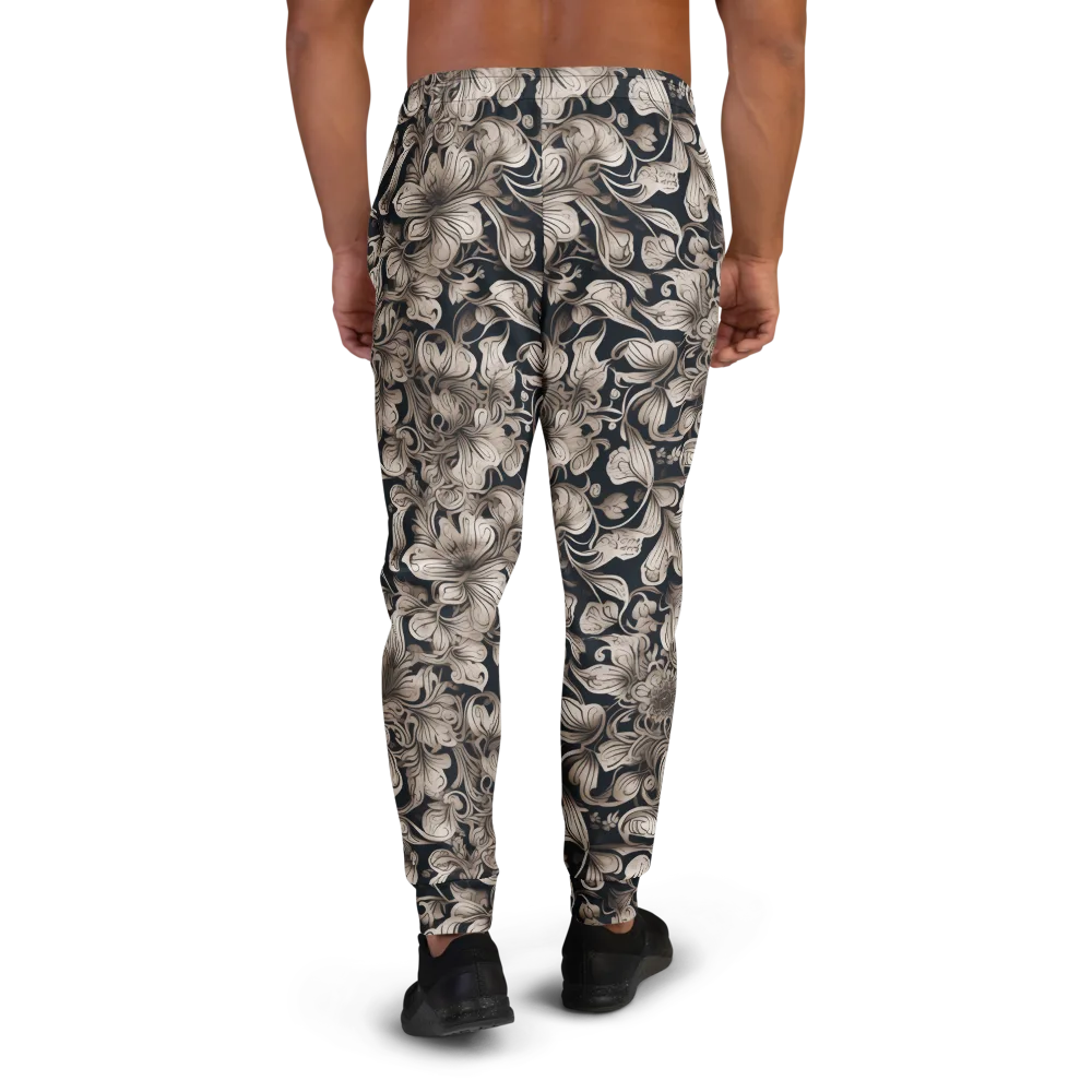 Sepia Bloom on Men's Joggers — Back