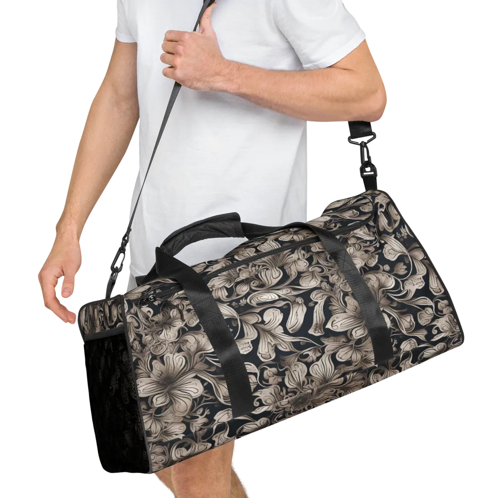 Sepia Bloom on Duffle Bag — Right Front