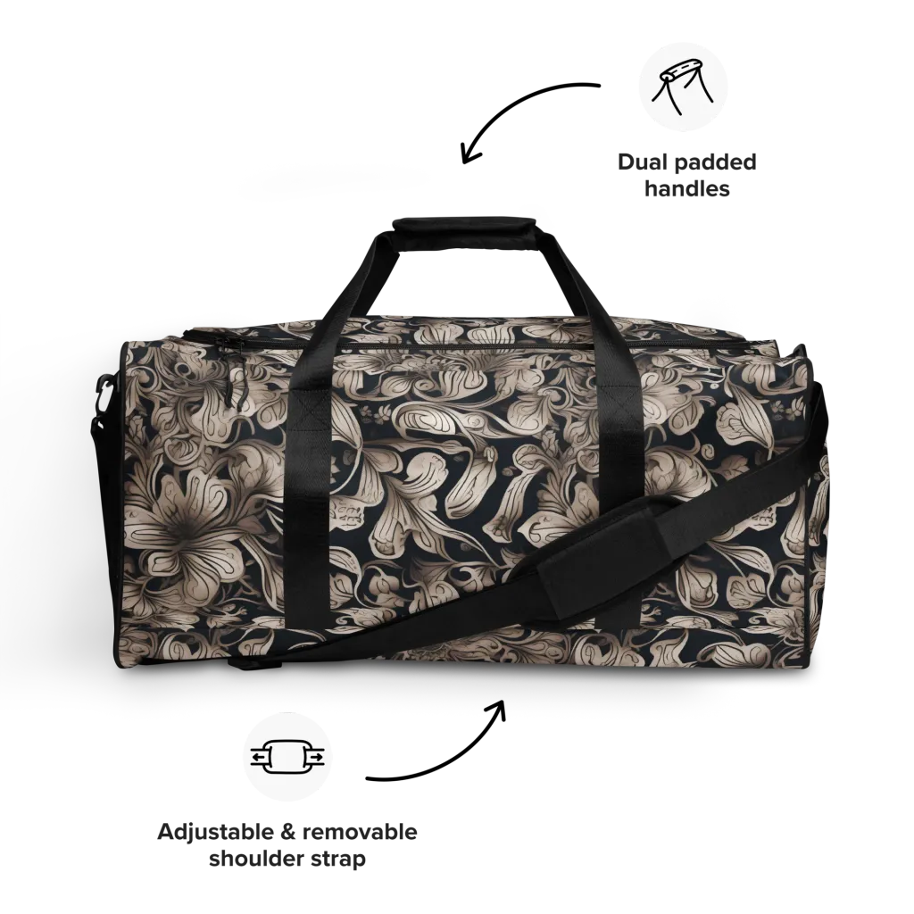 Sepia Bloom on Duffle Bag — Front