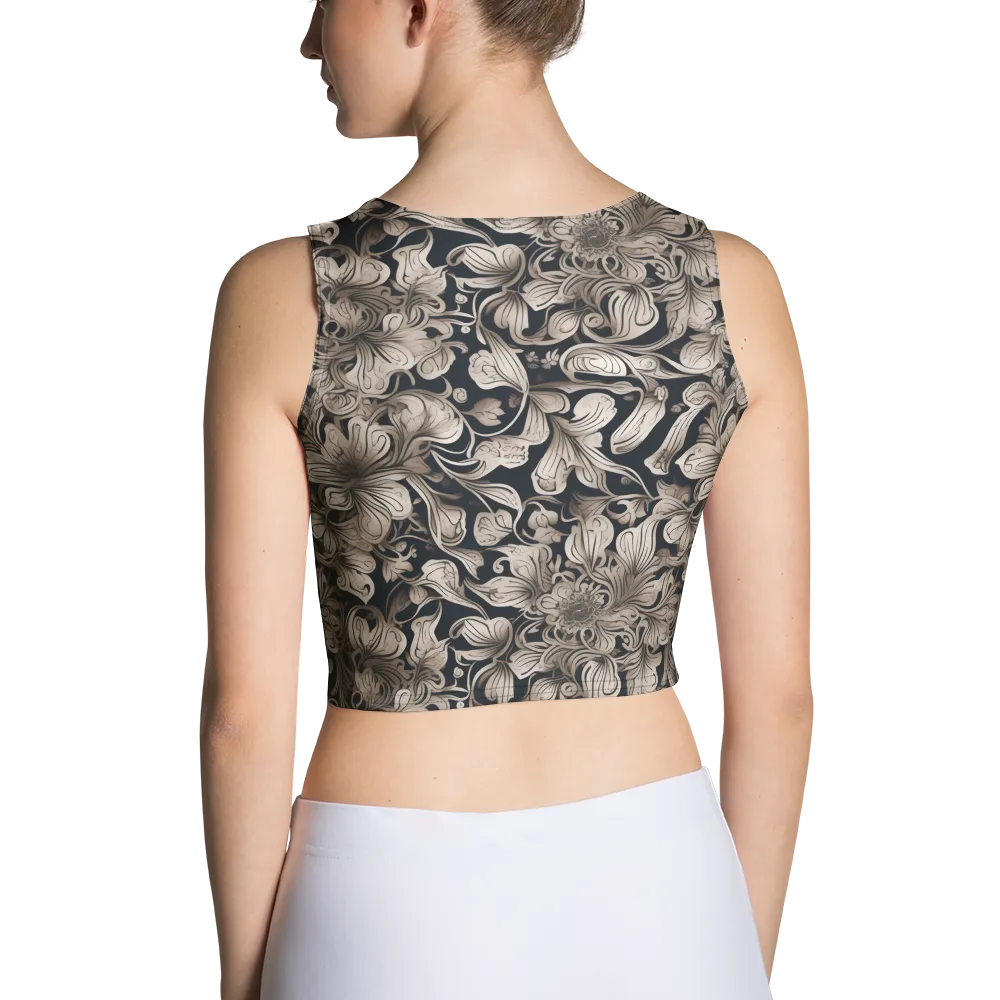 Sepia Bloom on Crop Top — Back