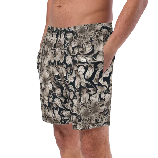 Sepia Bloom on a Swim Trunks