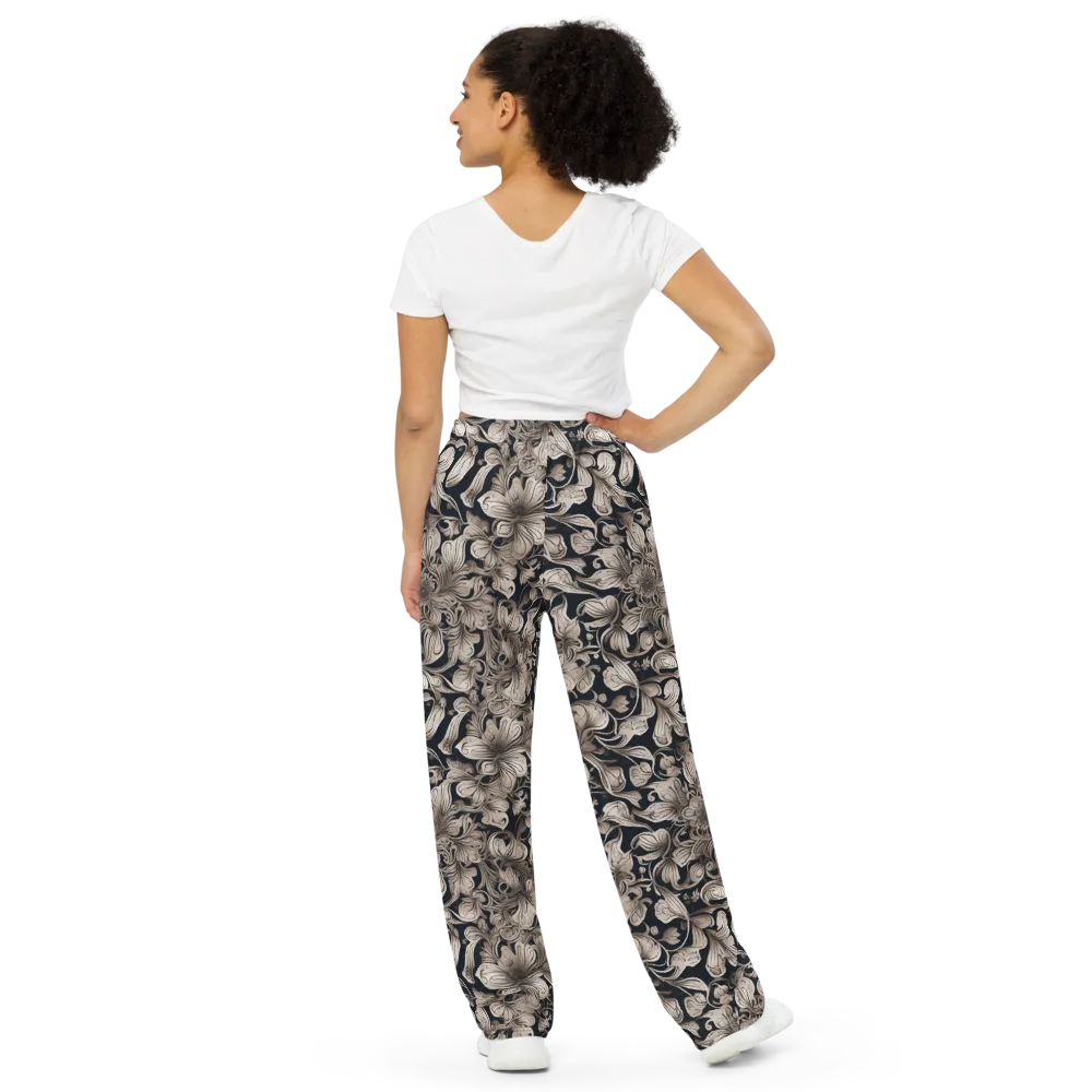 Sepia Bloom on Wide-Leg Pants — Back