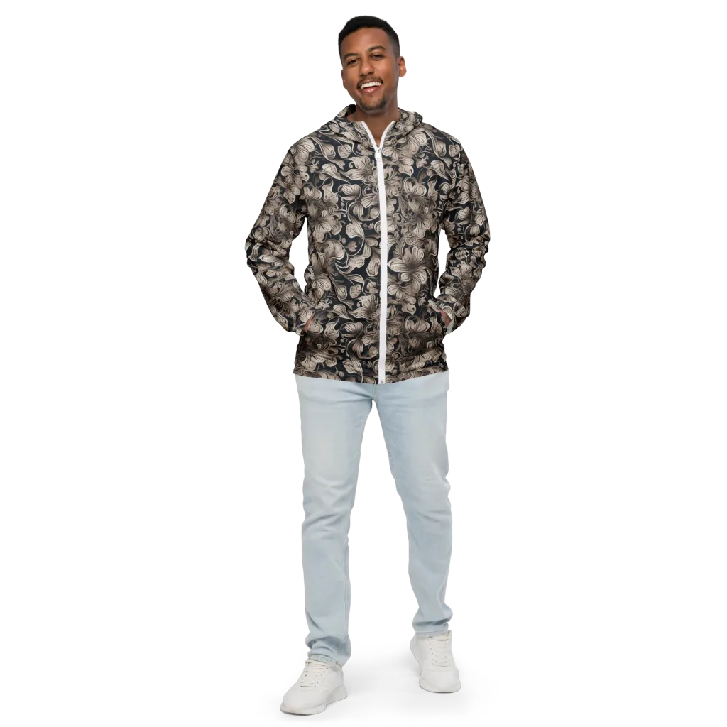Sepia Bloom on Men's Windbreaker — Front