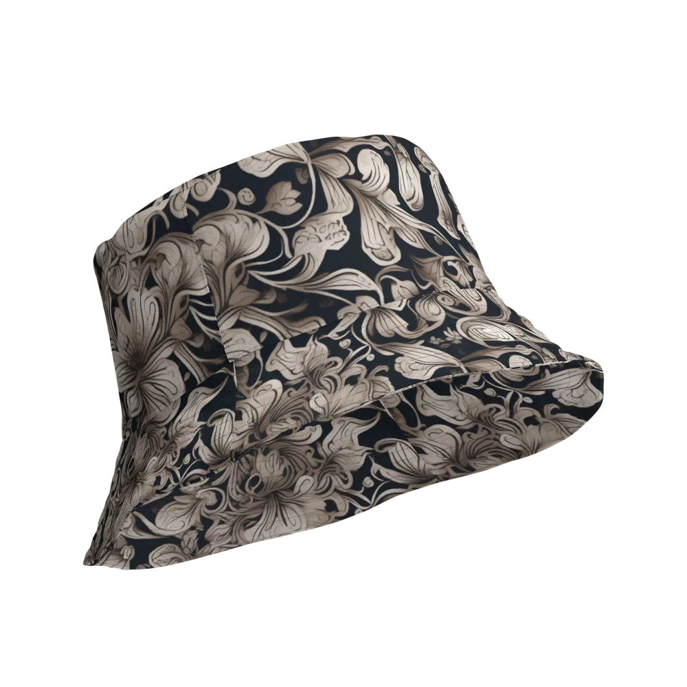 Sepia Bloom on Reversible Bucket Hat — Product details Outside