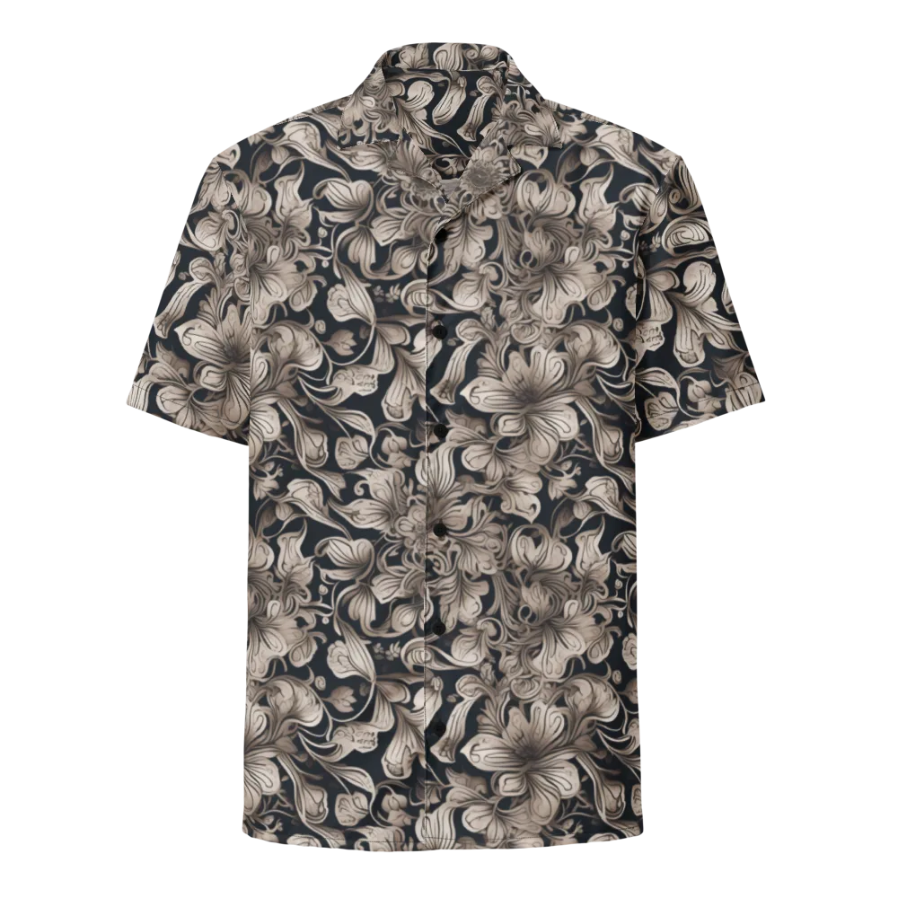 Sepia Bloom on Button Shirt — Front
