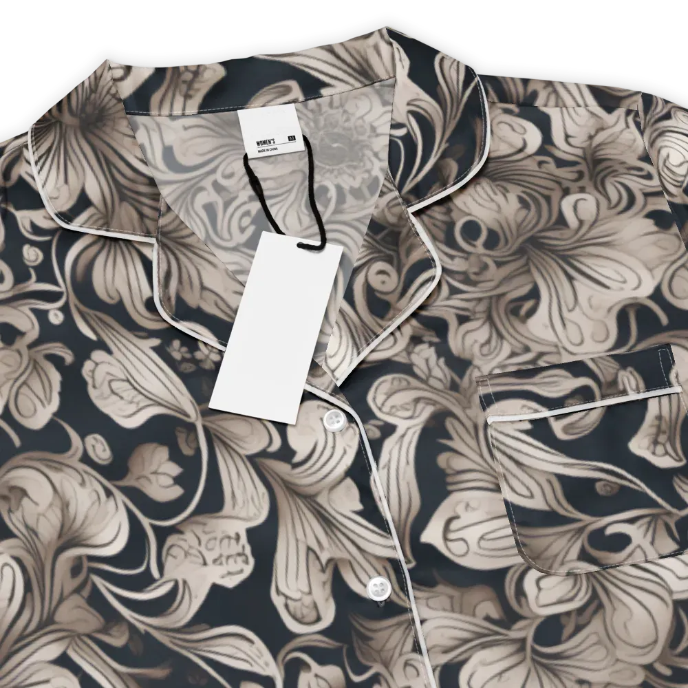 Sepia Bloom on Women's Short Sleeve Pajama Top — Product details