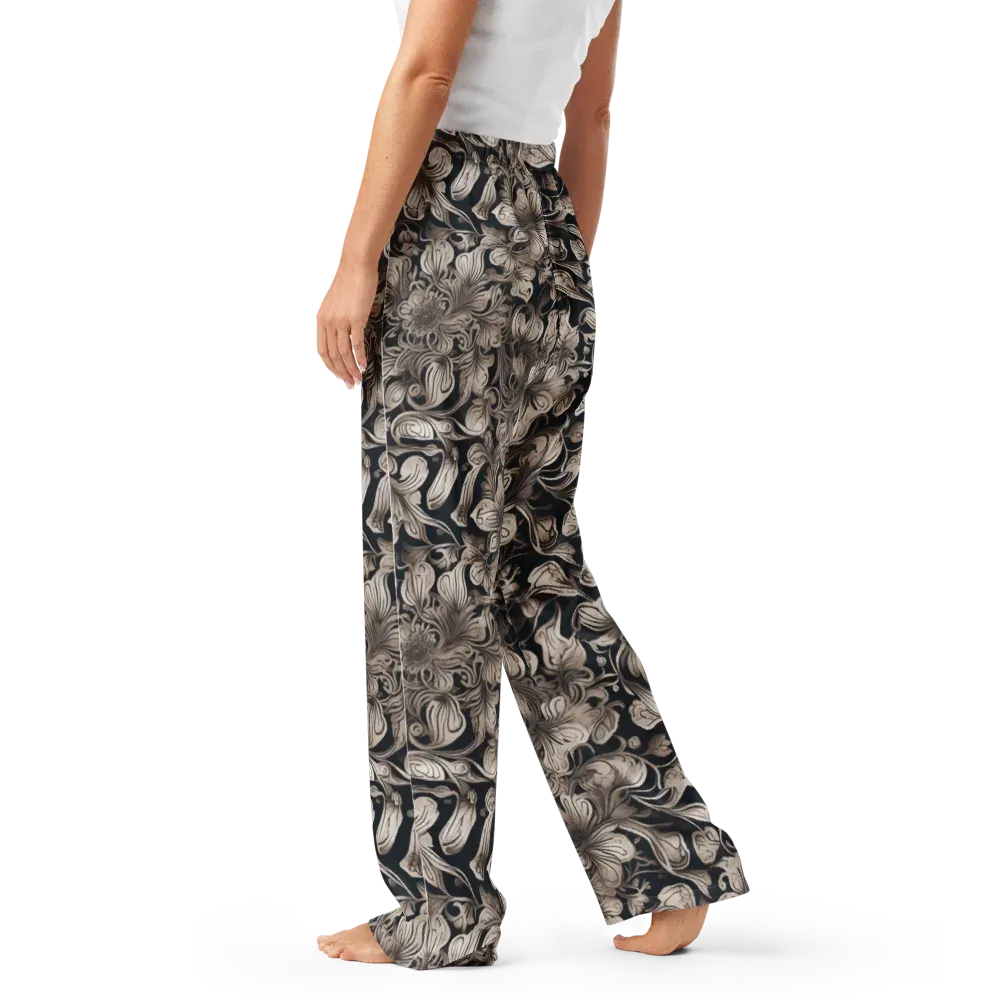 Sepia Bloom on Women's Pajama Pants — Left
