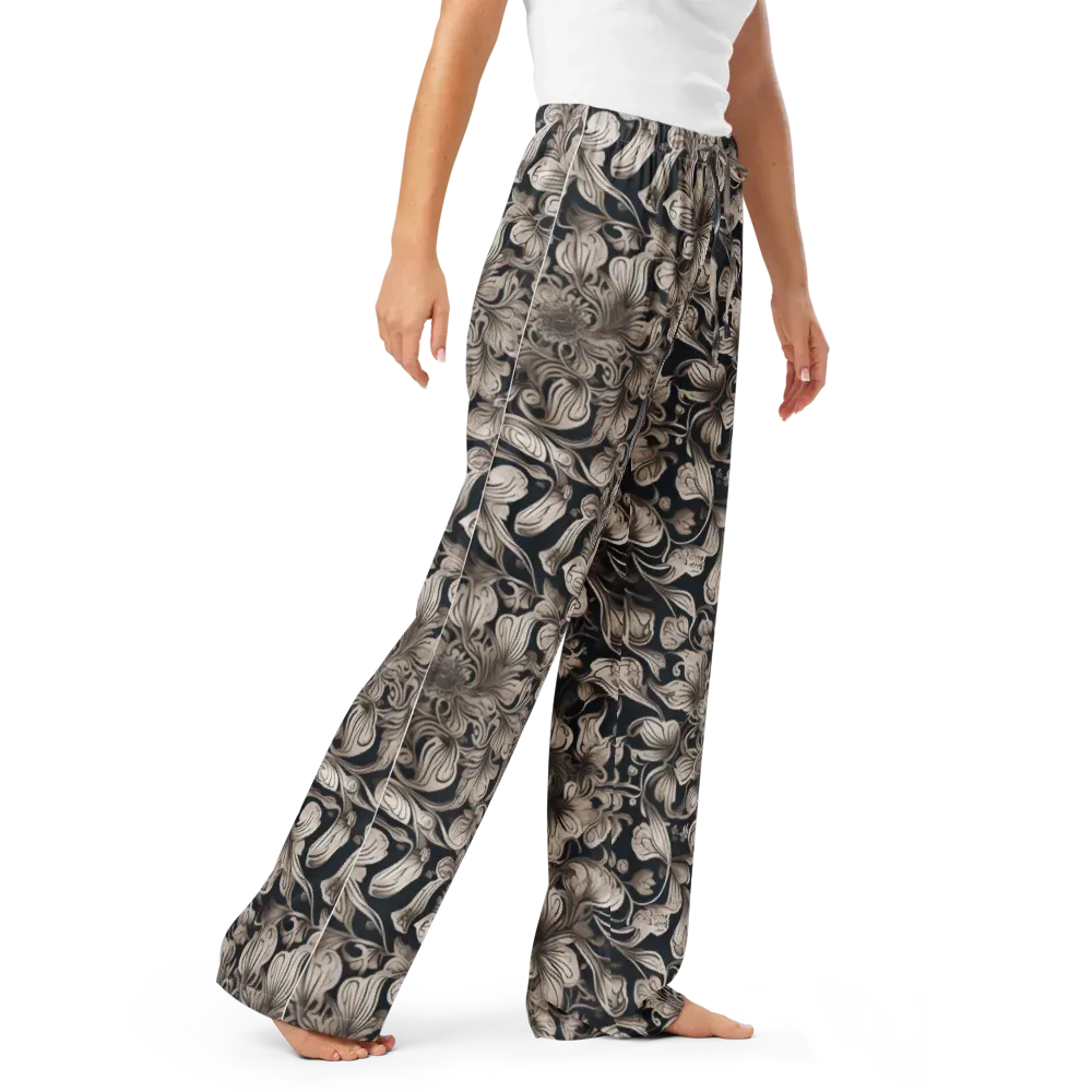 Sepia Bloom on Women's Pajama Pants — Right Front