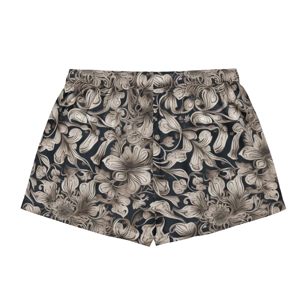 Sepia Bloom on Women's Pajama Shorts — Back