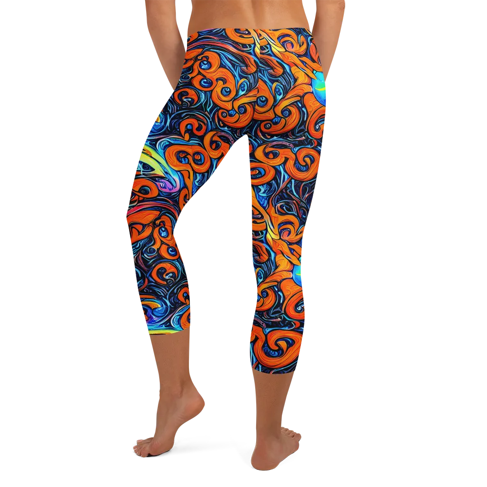 Inferno Current on Capri Leggings — Back