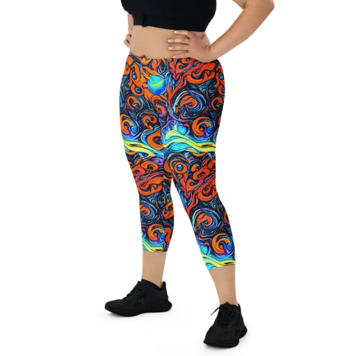 Inferno Current on a Capri Leggings