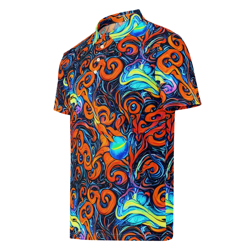 Inferno Current on Men's Slim Fit Polo Shirt — Left Front
