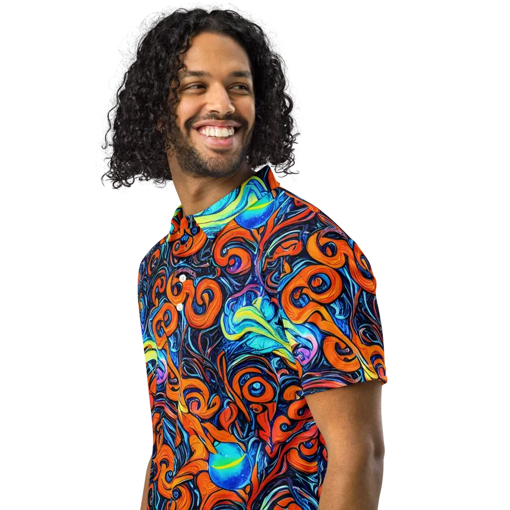 Inferno Current on Men's Slim Fit Polo Shirt — Left Front