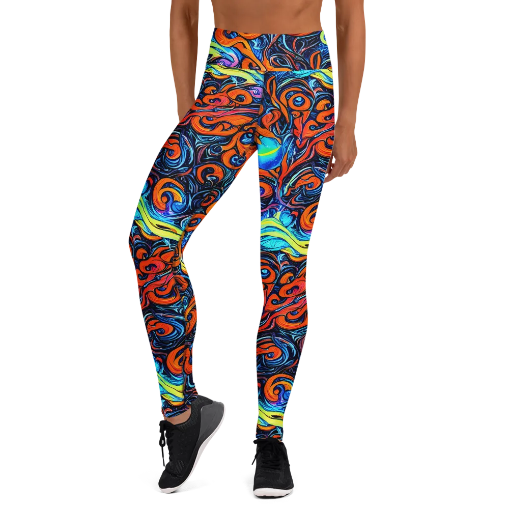 Inferno Current on Yoga Leggings — Front