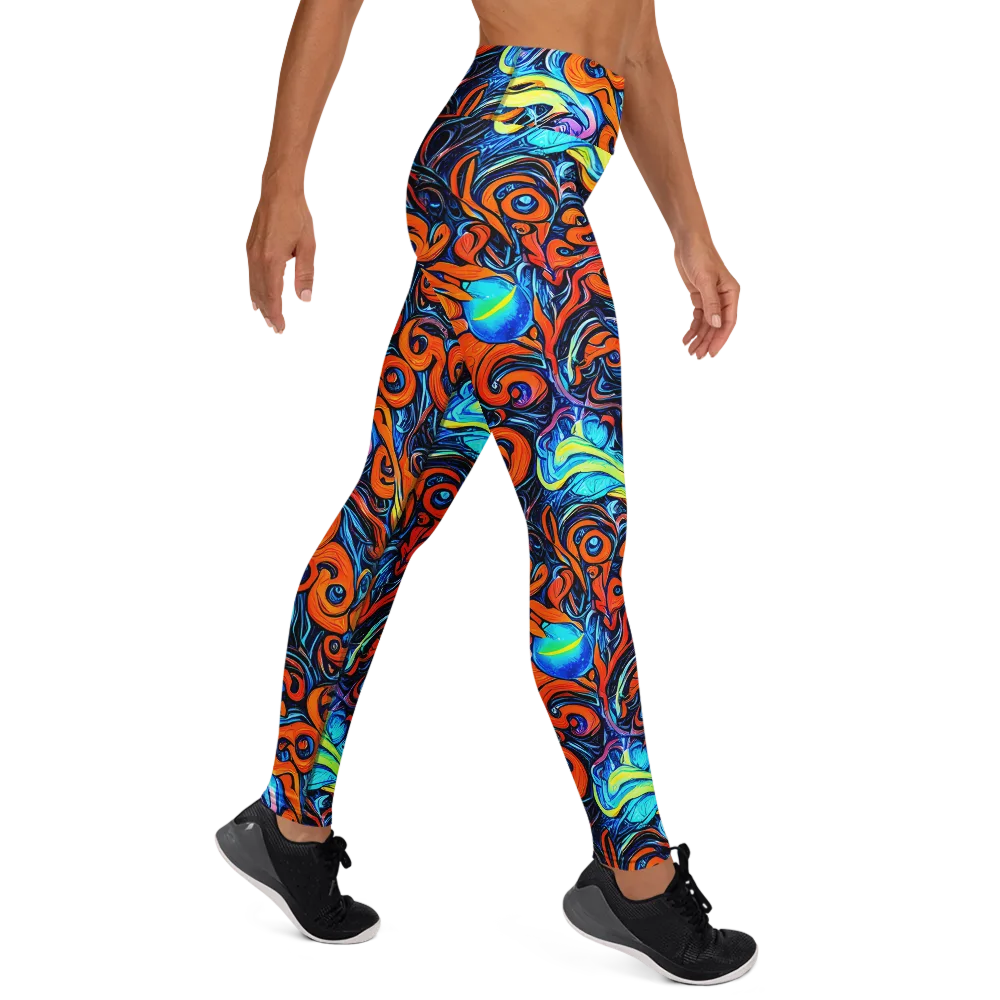 Inferno Current on Yoga Leggings — Right