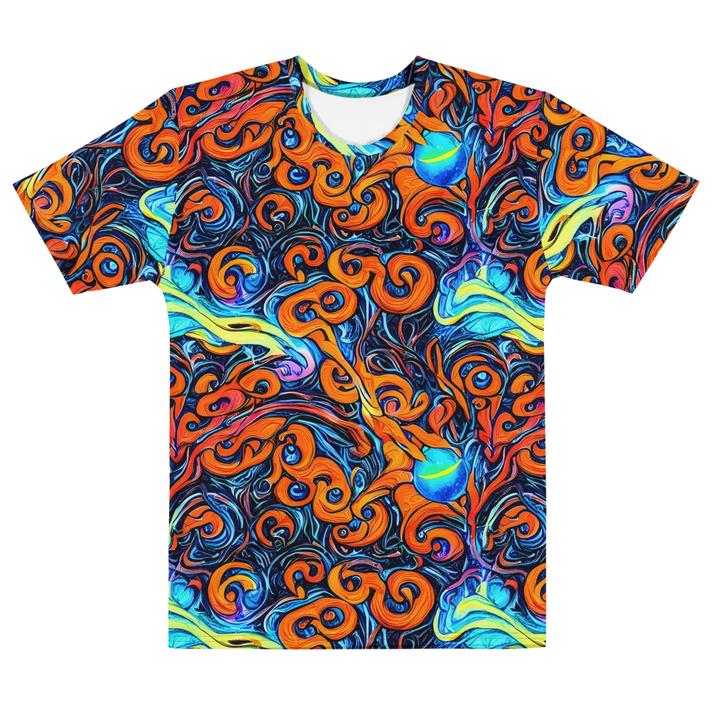 Inferno Current on Men's Cotton Crew Neck T-Shirt — Front