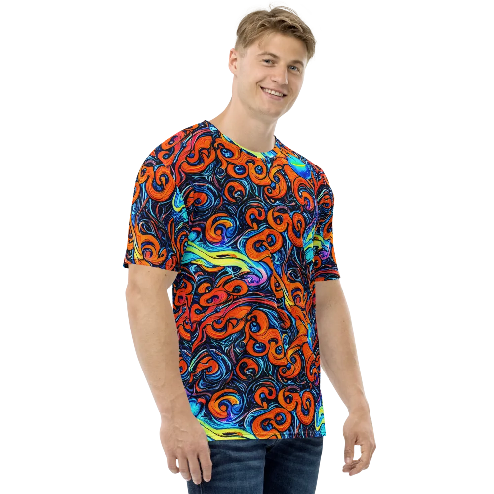 Inferno Current on Men's Crew Neck T-Shirt — Right