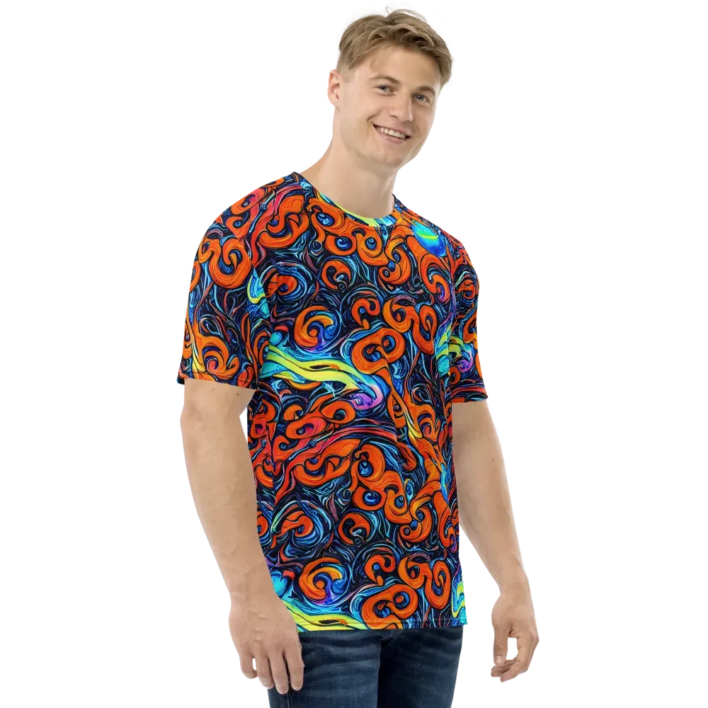 Inferno Current on Men's Crew Neck T-Shirt — Right