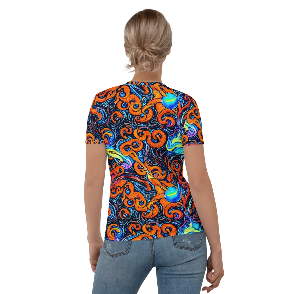 Inferno Current on Women's Crew Neck T-Shirt — Back
