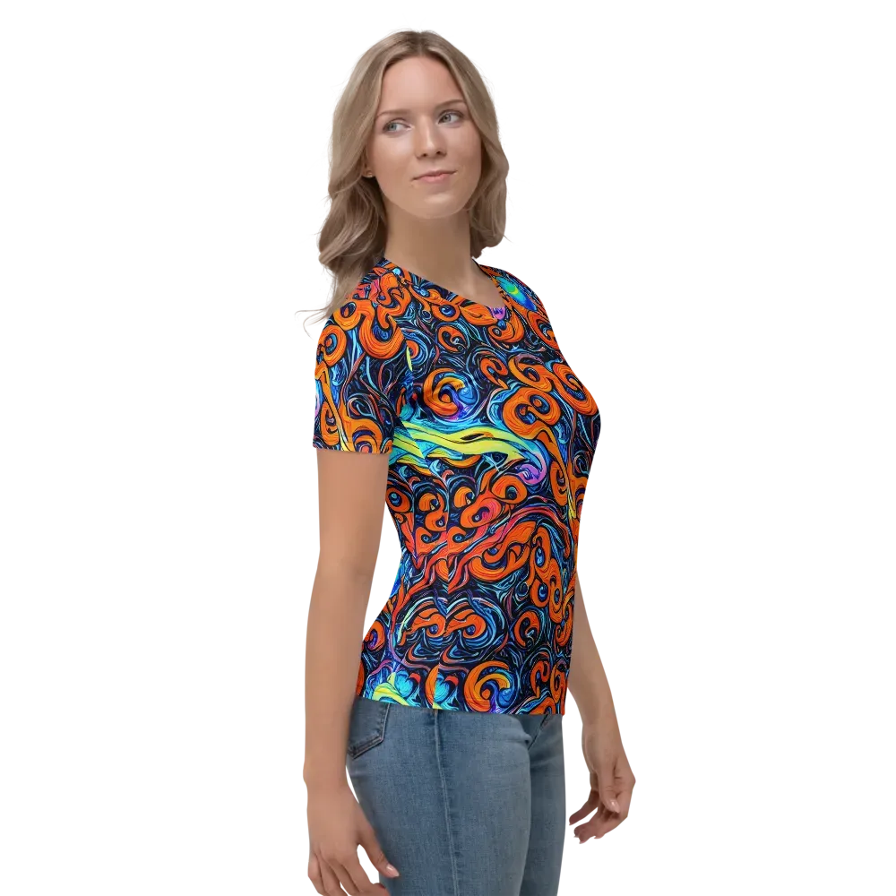 Inferno Current on Women's Crew Neck T-Shirt — Right