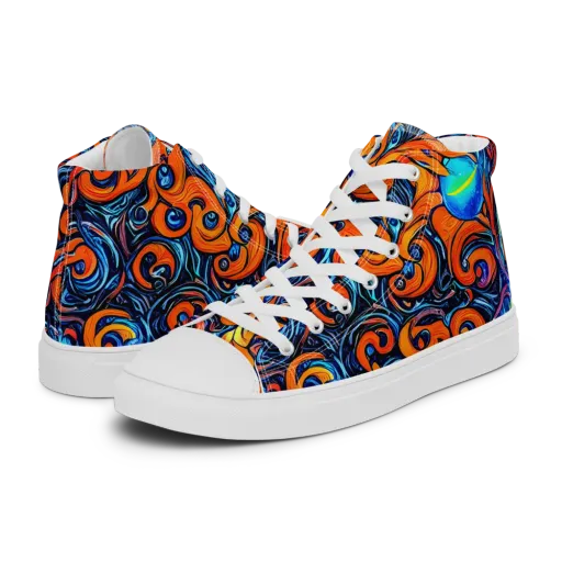 Inferno Current on a Women's High Top Canvas Shoes