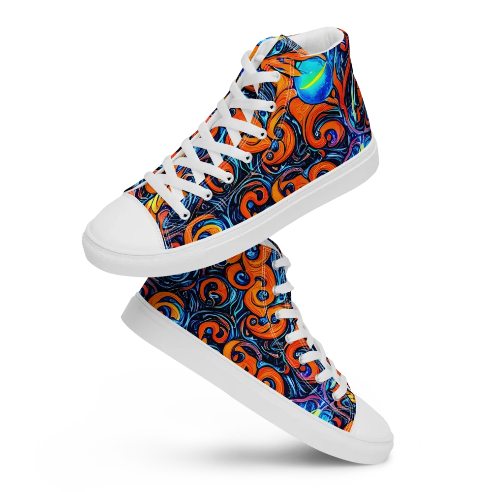 Inferno Current on Women's High Top Canvas Shoes — Front
