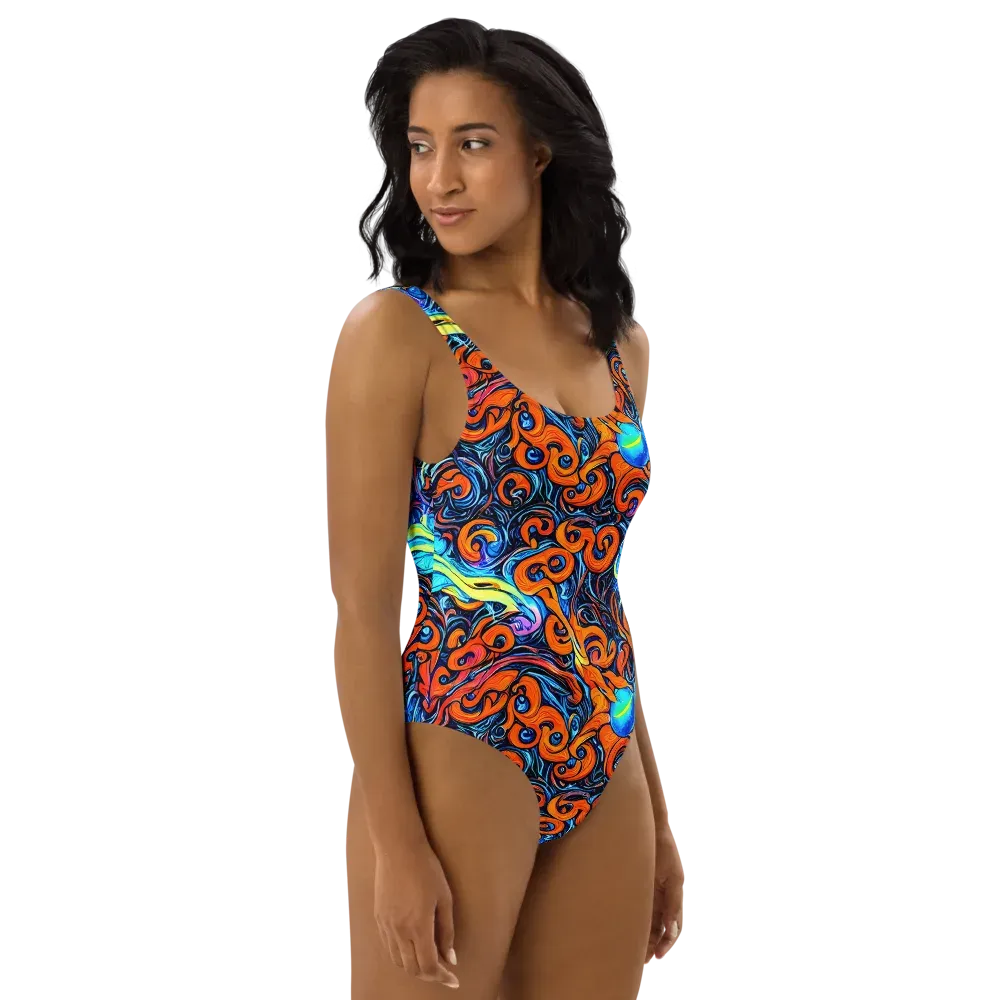 Inferno Current on One-Piece Swimsuit — Right
