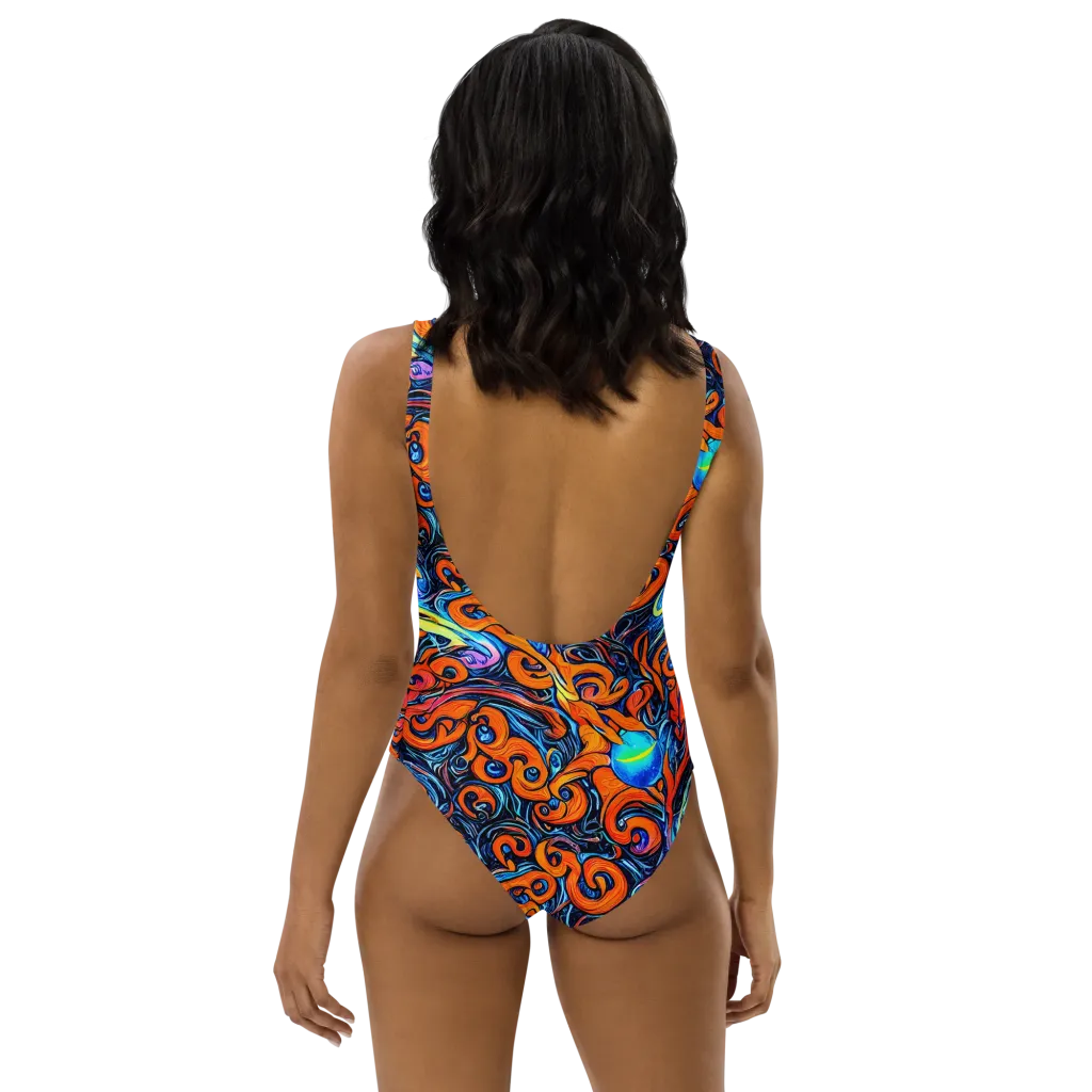 Inferno Current on One-Piece Swimsuit — Back
