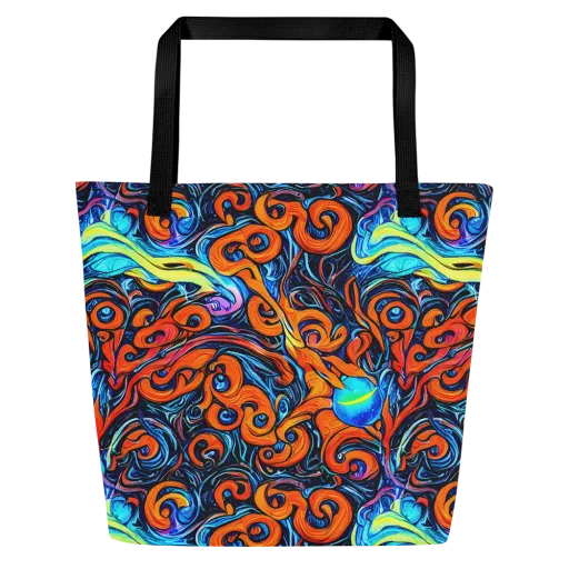 Inferno Current on a Large Tote Bag W/ Pocket