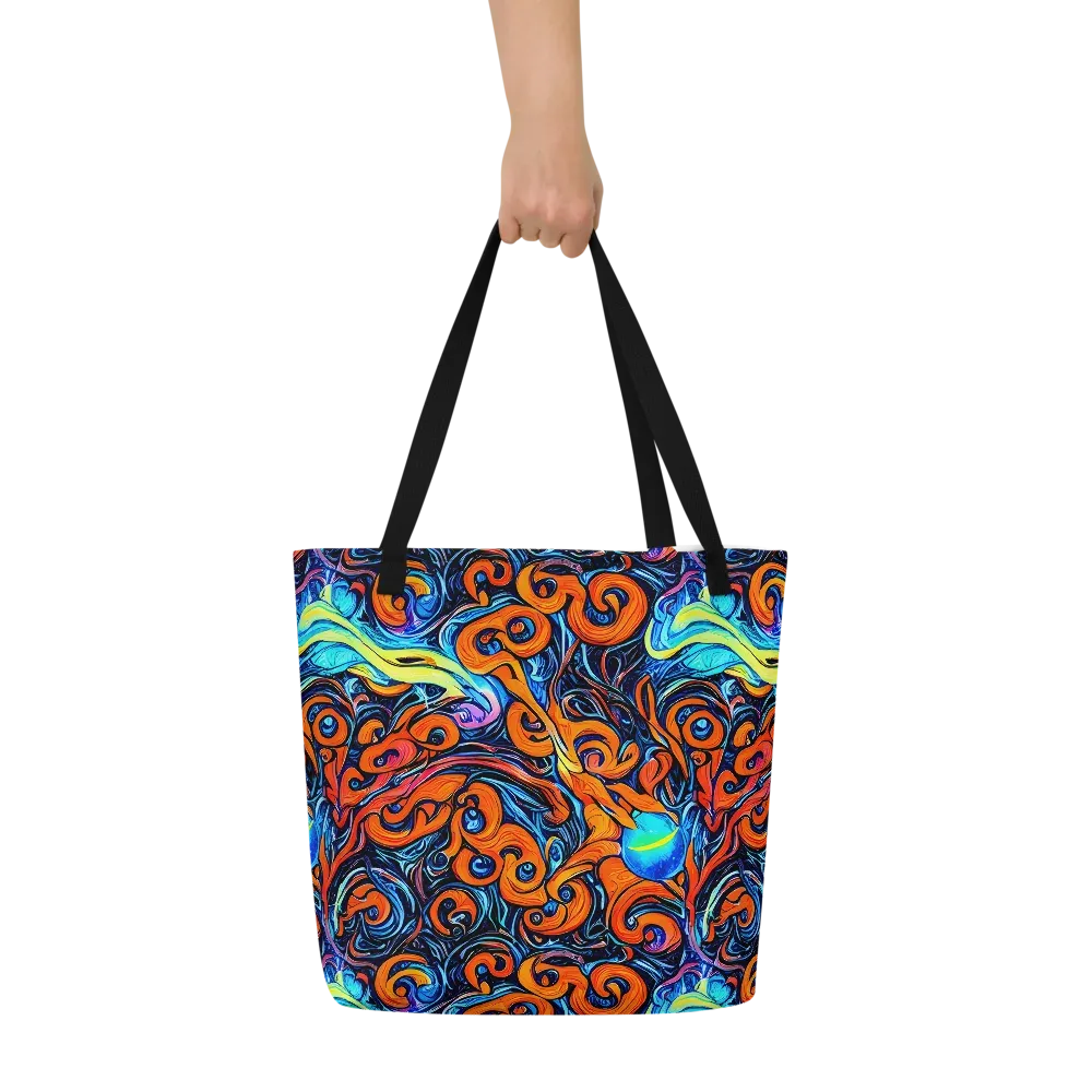Inferno Current on Large Tote Bag W/ Pocket — Front