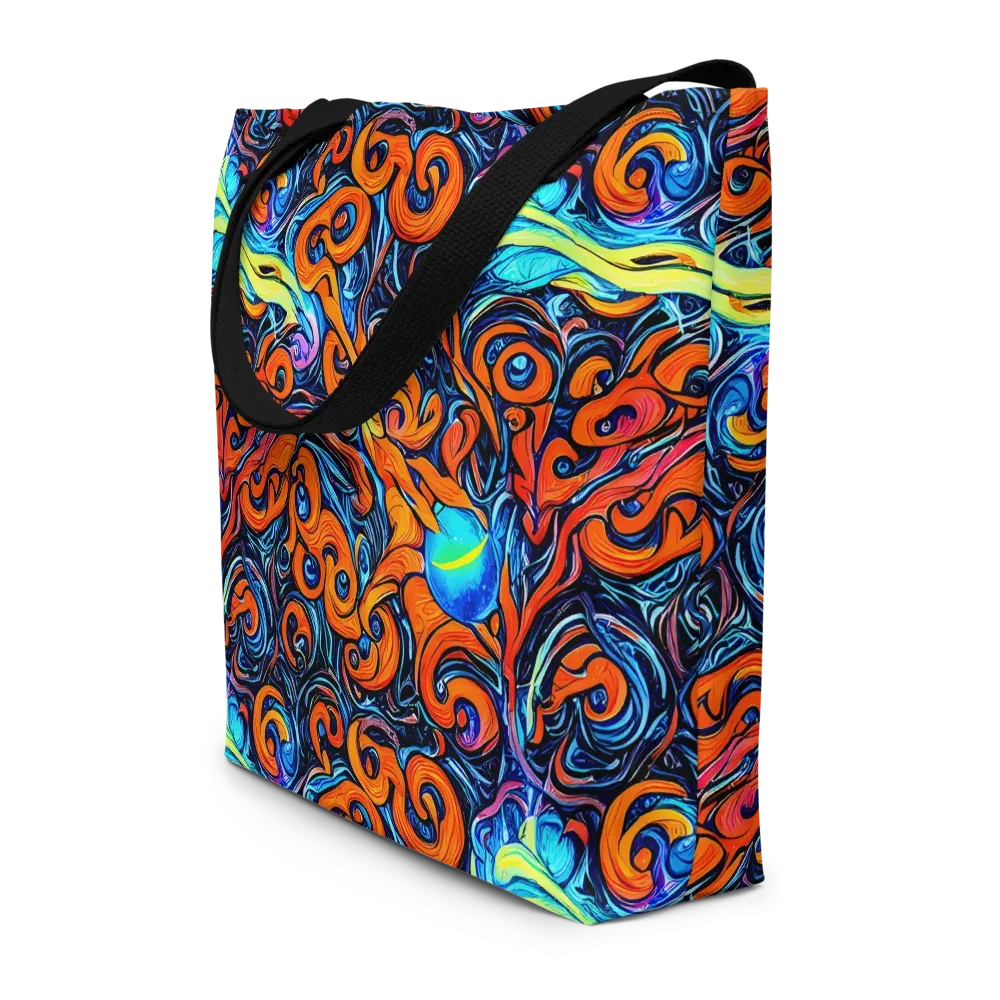 Inferno Current on Large Tote Bag W/ Pocket — Front