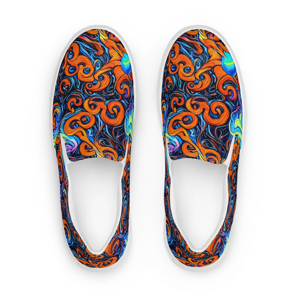 Inferno Current on Women's Slip-On Canvas Shoes — Front