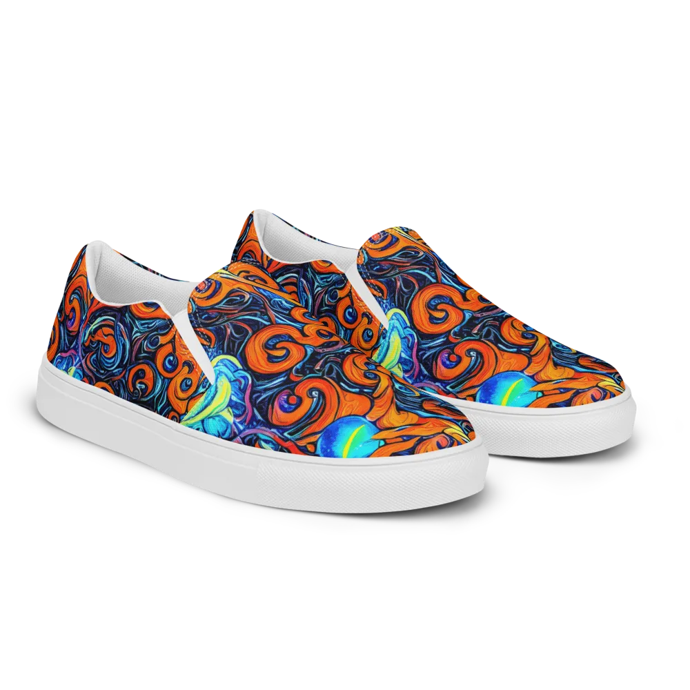 Inferno Current on Women's Slip-On Canvas Shoes — Right Front