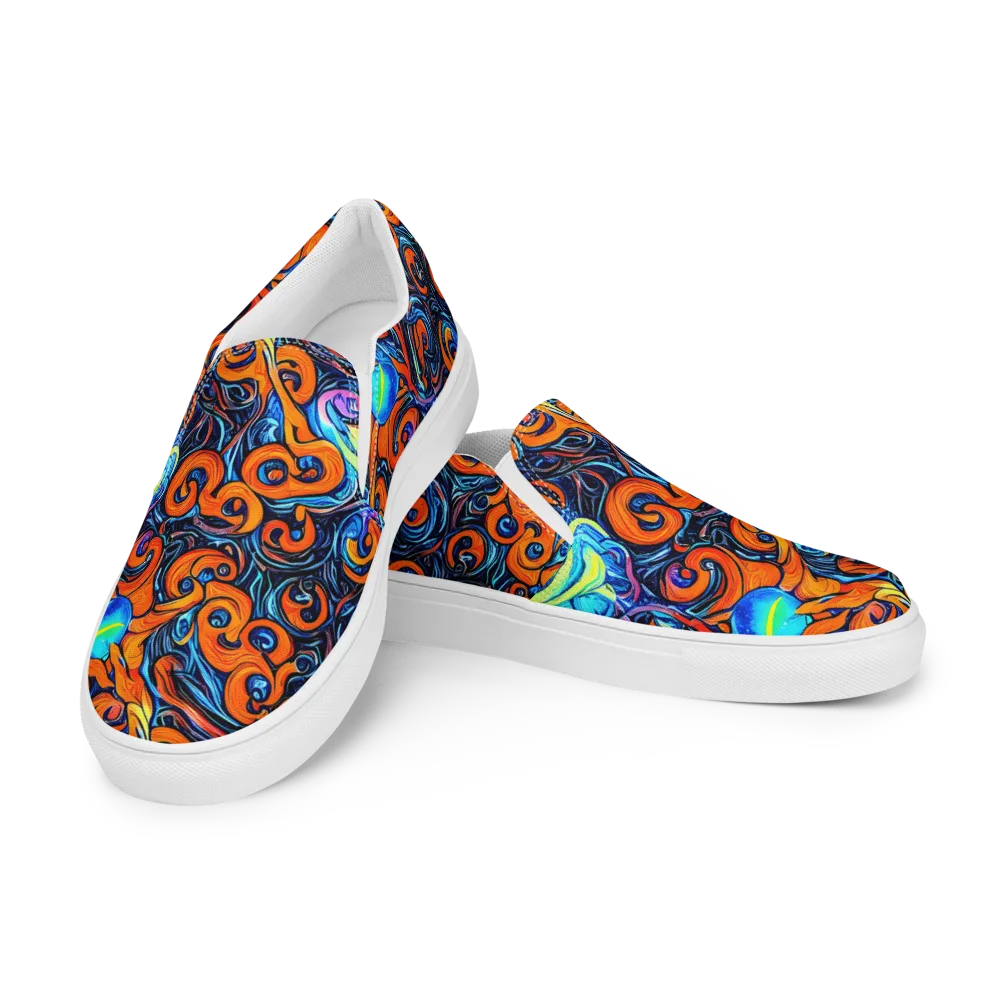 Inferno Current on Women's Slip-On Canvas Shoes — Left Front