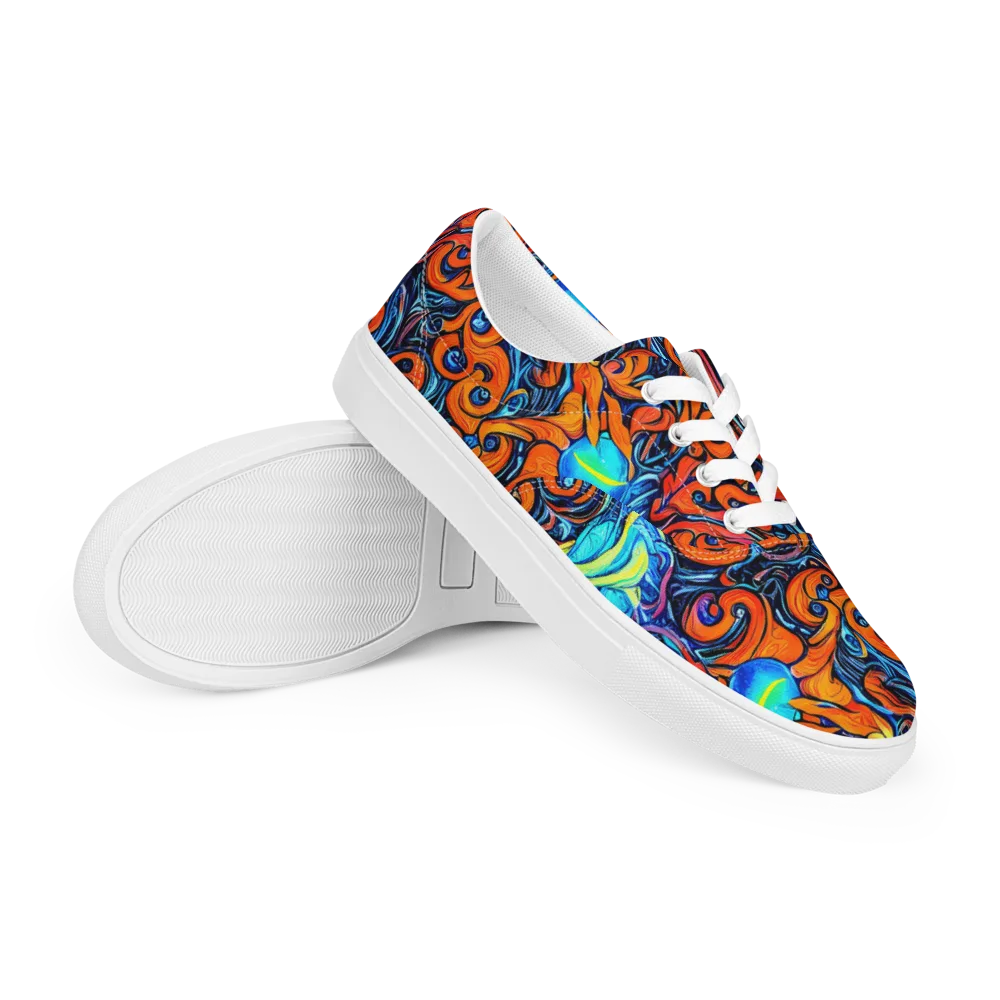 Inferno Current on Men's Lace-Up Canvas Shoes — Right Front